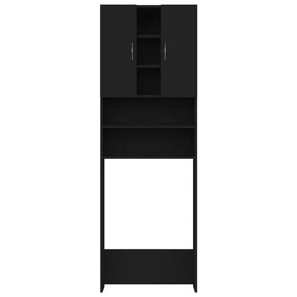 vidaXL Skrinka na práčku čierna 64x25,5x190 cm