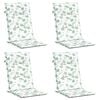 vidaXL Vank&uacute;&scaron;e na vysok&eacute; stoličky 4 ks vzor listov l&aacute;tka