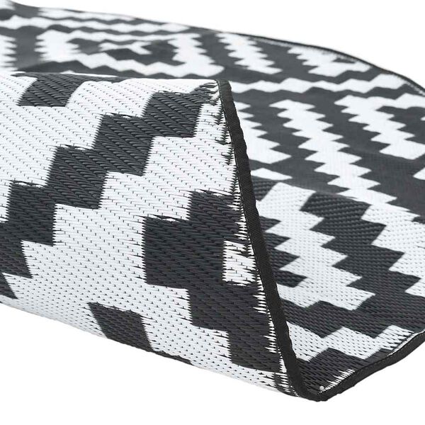 vidaXL Vonkajší koberec ARAKIL bielo-čierny Ø200 cm PP