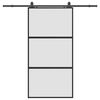 vidaXL Posuvn&eacute; dvere s kovan&iacute;m čierne 102,5x205 cm tvrden&eacute; sklo