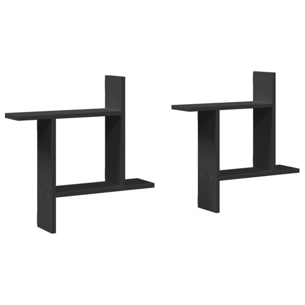 vidaXL N&aacute;stenn&eacute; police 2 ks čierna 50x12x50 cm kompozitn&eacute; drevo