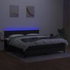 vidaXL Posteľ boxsping s matracom a LED čierna 180x200 cm l&aacute;tka
