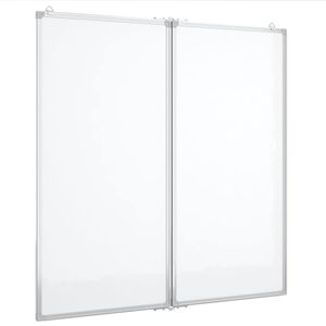 vidaXL Magnetick&aacute; biela tabuľa skladacia 80x80x1,7 cm hlin&iacute;k