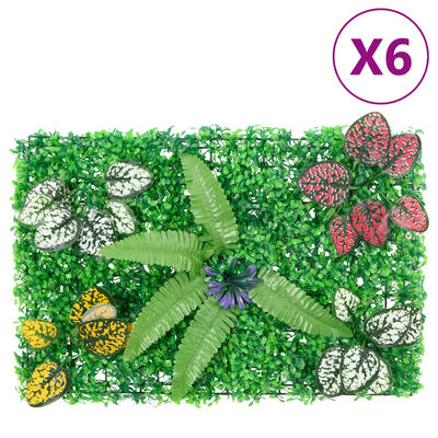  vidaXL Umelý plot z rastlín 6 ks zelený 40x60 cm