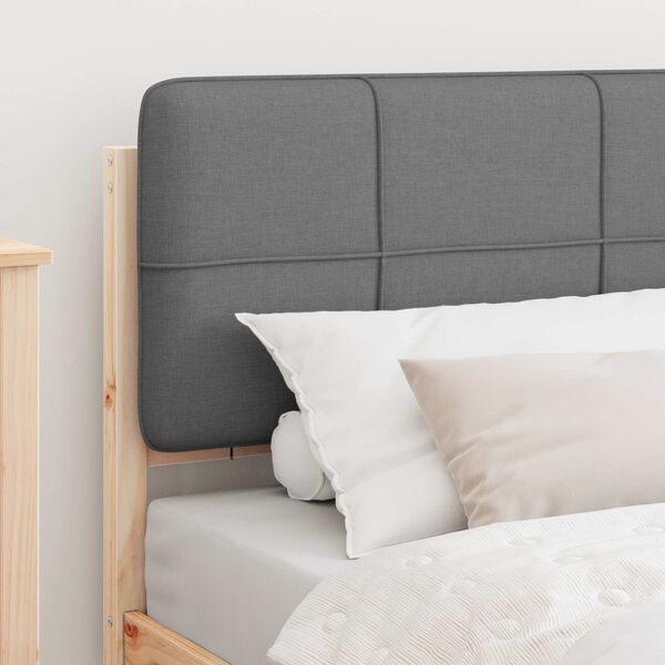 vidaXL Rám postele s čalúneným čelom Svetlosivá 90 x 190 cm