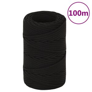vidaXL Pracovn&eacute; lano čierne 2 mm 100 m polyester