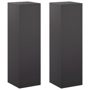 vidaXL Stojan na rastliny 2 pcs Čierna 30 x 30 x 100 cm Oceľ