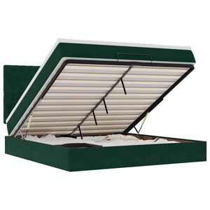 vidaXL Osmansk&yacute; r&aacute;m postele s matracmi tmavozelen&aacute; 160x200 cm zamat