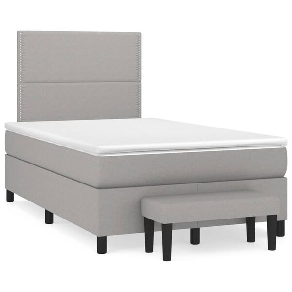 vidaXL Boxspring posteľ s matracom bledosivá 120x200 cm látka