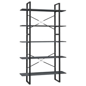 vidaXL 5-poschodová knižnica sivá 100x30x175 cm borovicové drevo