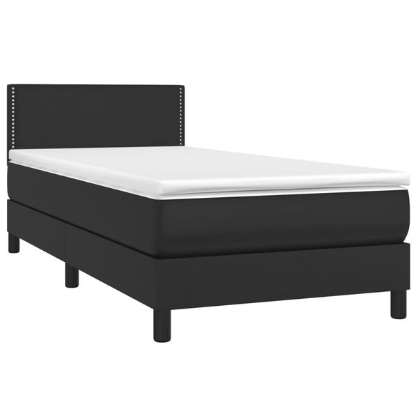 vidaXL Boxspring posteľ s matracom čierna 80x200 cm umelá koža