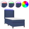 vidaXL Posteľ boxsping s matracom a LED modr&aacute; 90x200 cm l&aacute;tka