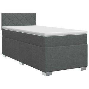 vidaXL Posteľ boxspring s matracom Tmavosiv&aacute; 90 x 200 cm L&aacute;tka