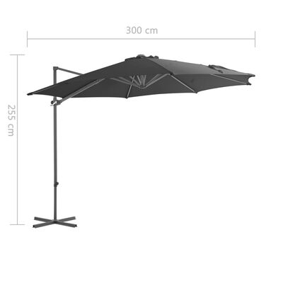 vidaXL Závesný slnečník s oceľovou tyčou antracitový 300 cm