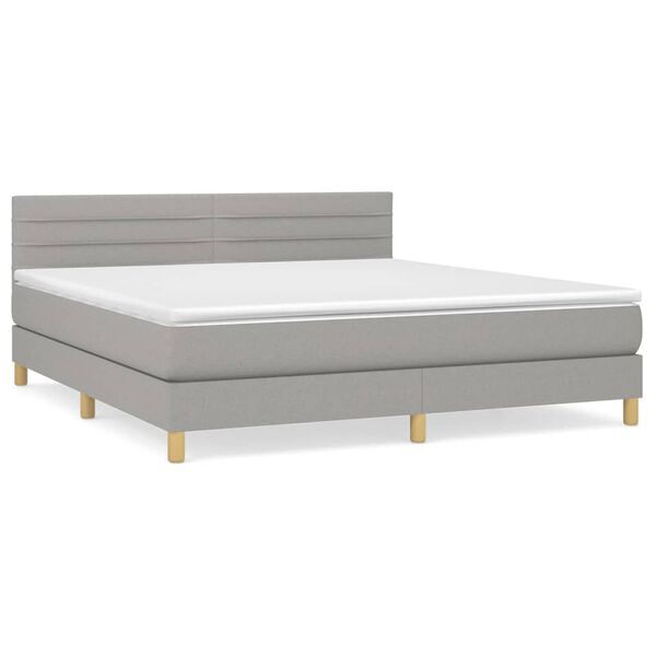 vidaXL Boxspring posteľ s matracom bledosiv&aacute; 180x200 cm l&aacute;tka