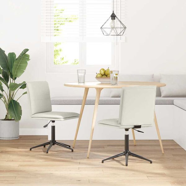 vidaXL Jedálenské stoličky 2 ks krémové zamatové