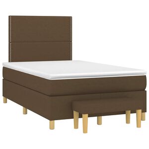 vidaXL Boxspring posteľ s matracom tmavohned&aacute; 120x190 cm l&aacute;tka