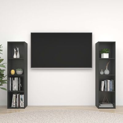 vidaXL TV skrinky 2 ks sivé 142,5x35x36,5 cm drevotrieska