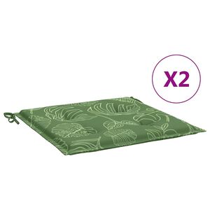 vidaXL Podložky na stoličku 2 ks vzor l&iacute;stia 40x40x4 cm l&aacute;tka