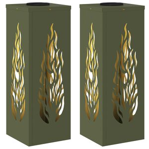 vidaXL Sol&aacute;rne LED svetlo na chodn&iacute;k 2 pcs Olivov&aacute; zelen&aacute;