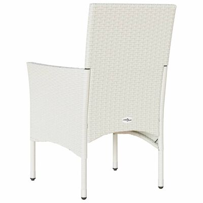 vidaXL Záhradné stoličky s vankúšmi 2 ks biele polyratan