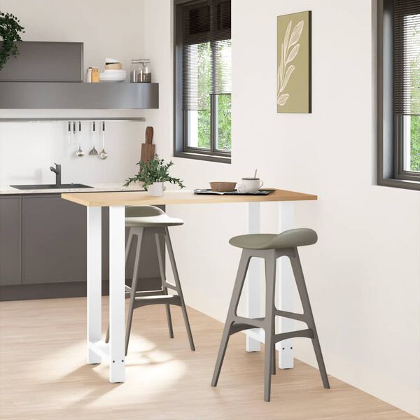 vidaXL Nohy barov&eacute;ho stola, biele, 2 ks, 60 x (100-101) cm, oceľov&eacute;