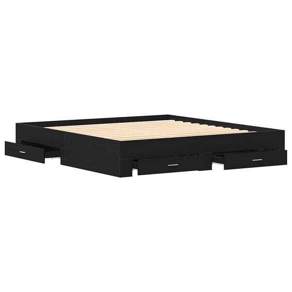 vidaXL R&aacute;m postele Čierny dub 180 x 200 cm Kompozitn&eacute; drevo