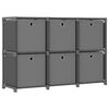 vidaXL Polica s boxmi s dizajnom 6 kociek siv&aacute; 103x30x72,5 cm l&aacute;tka