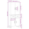 vidaXL Vysoká skrinka biela 69,5x34x180 cm spracované drevo
