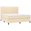 vidaXL Posteľn&yacute; r&aacute;m boxspring s matracom kr&eacute;mov&yacute; 180x200 cm l&aacute;tka