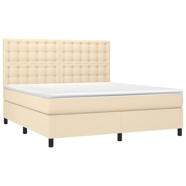 vidaXL Posteľn&yacute; r&aacute;m boxspring s matracom kr&eacute;mov&yacute; 180x200 cm l&aacute;tka
