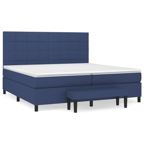 vidaXL Boxspring posteľ s matracom modr&aacute; 200x200 cm l&aacute;tka