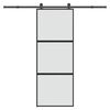 vidaXL Posuvn&eacute; dvere s kovan&iacute;m 76x205 cm tvrden&eacute; sklo a hlin&iacute;k &uacute;zke
