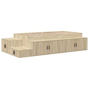 vidaXL R&aacute;m postele s &uacute;ložn&yacute;m prostorem Sonoma dub 80 cm