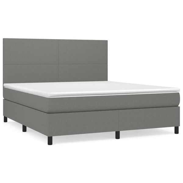 vidaXL Boxspring posteľ s matracom tmavosiv&aacute; 160x200 cm l&aacute;tka