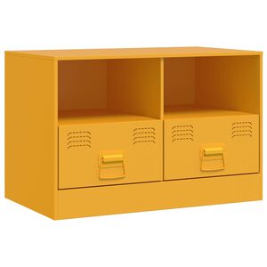 vidaXL TV skrinka horčicovo-žlt&aacute; 67x39x44 cm oceľ