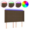 vidaXL Čelo postele s LED tmavohend&eacute; 147x16x118/128 cm l&aacute;tka