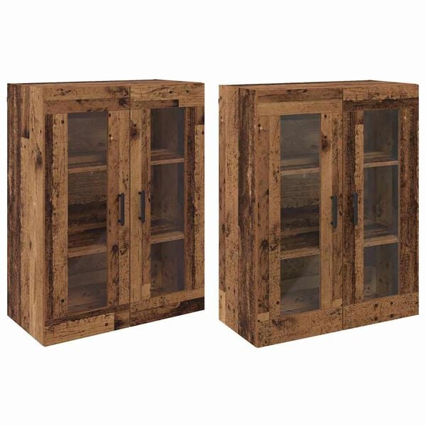 vidaXL Z&aacute;vesn&eacute; skrinky 2 pcs Star&eacute; drevo 69,5 x 34 x 90 cm