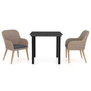 vidaXL 3-dielna z&aacute;hradn&aacute; jed&aacute;lensk&aacute; s&uacute;prava s podložkami, hned&aacute;