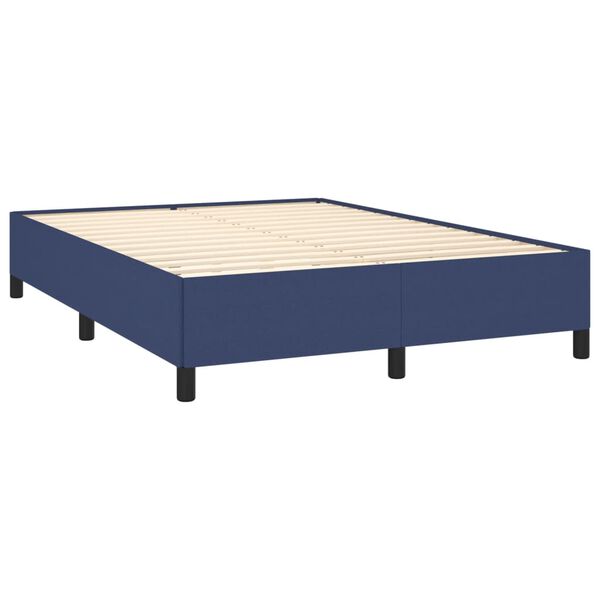 vidaXL Posteľn&yacute; r&aacute;m boxspring s matracom modr&yacute; 140x200 cm l&aacute;tka