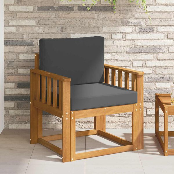 vidaXL Vonkaj&scaron;ia pohovka Mas&iacute;vne ak&aacute;ciov&eacute; drevo a polyester Pr&iacute;rodn&aacute;