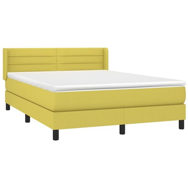 vidaXL Boxspring posteľ s matracom zelen&aacute; 140x190 cm l&aacute;tka
