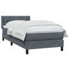 vidaXL Posteľn&yacute; r&aacute;m boxspring s matracom tmavosiv&yacute; 80x210 cm zamat