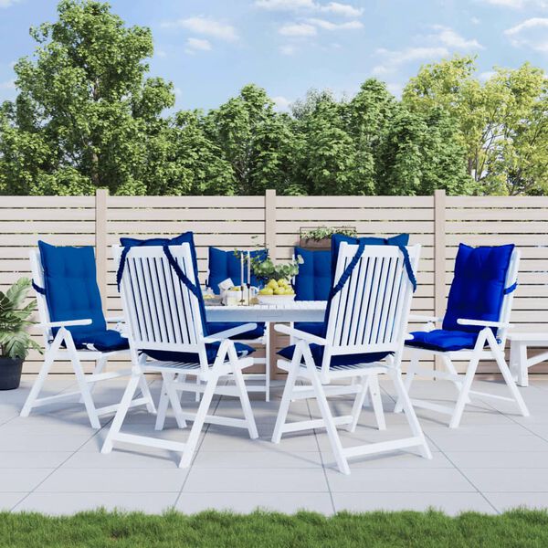 vidaXL Podu&scaron;ky na stoličky s vysok&yacute;m operadlom 6 ks kr&aacute;ľ. modr&eacute; l&aacute;tka