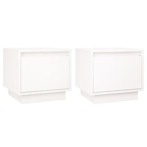vidaXL Nočn&eacute; stol&iacute;ky 2 ks biele 35x34x32 cm mas&iacute;vne borovicov&eacute; drevo