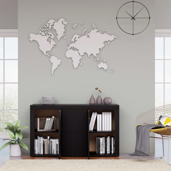 vidaXL Komoda, čierna 120x36x69 cm, kompozitné drevo