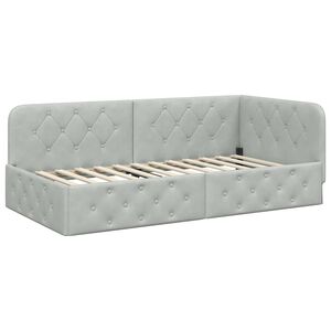 vidaXL Rohov&yacute; r&aacute;m postele Svetlosiv&aacute; 100 x 200 cm Zamat