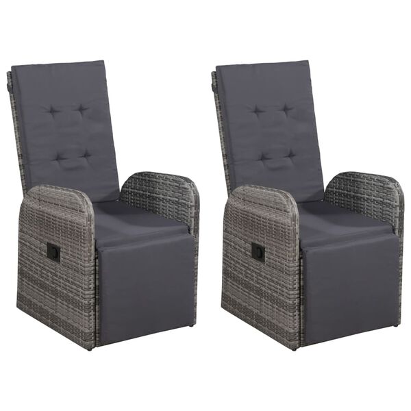 vidaXL 5-dielna záhradná jedálenská súprava sivá