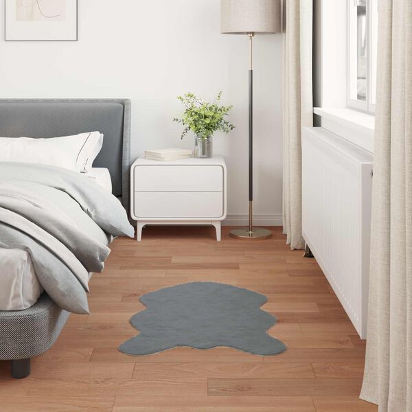 vidaXL Koberec z umelej kr&aacute;likovej kožu&scaron;iny Olite Antracit 50 x 80 cm