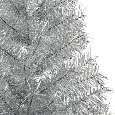 vidaXL Umelý polovičný vianočný stromček+stojan, strieborný 150 cm